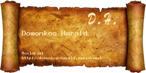 Domonkos Harald névjegykártya